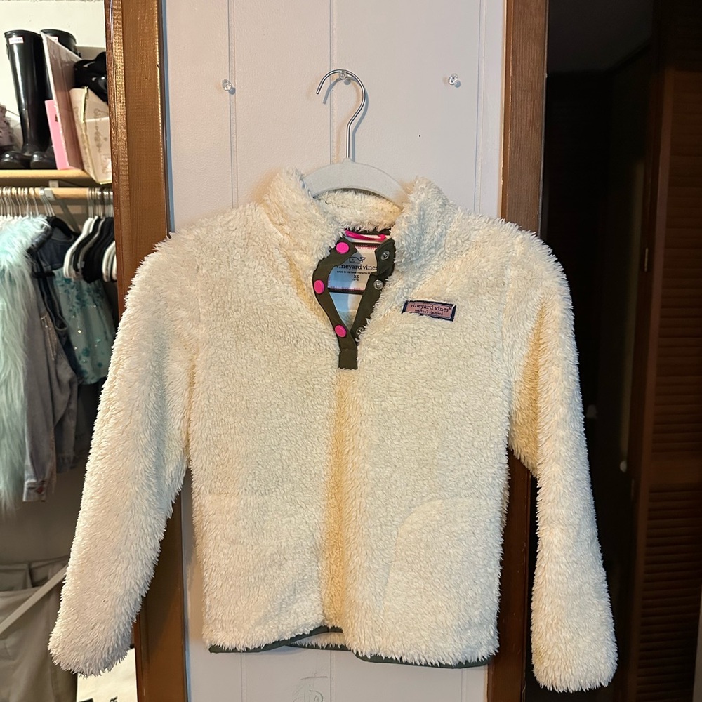 Vineyard Vines kids fuzzy quarter button up